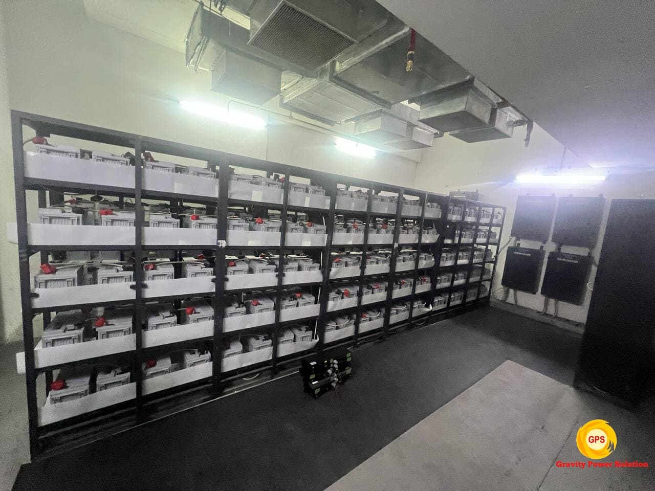 Online UPS system with battery rack installed for backup power in Chennai